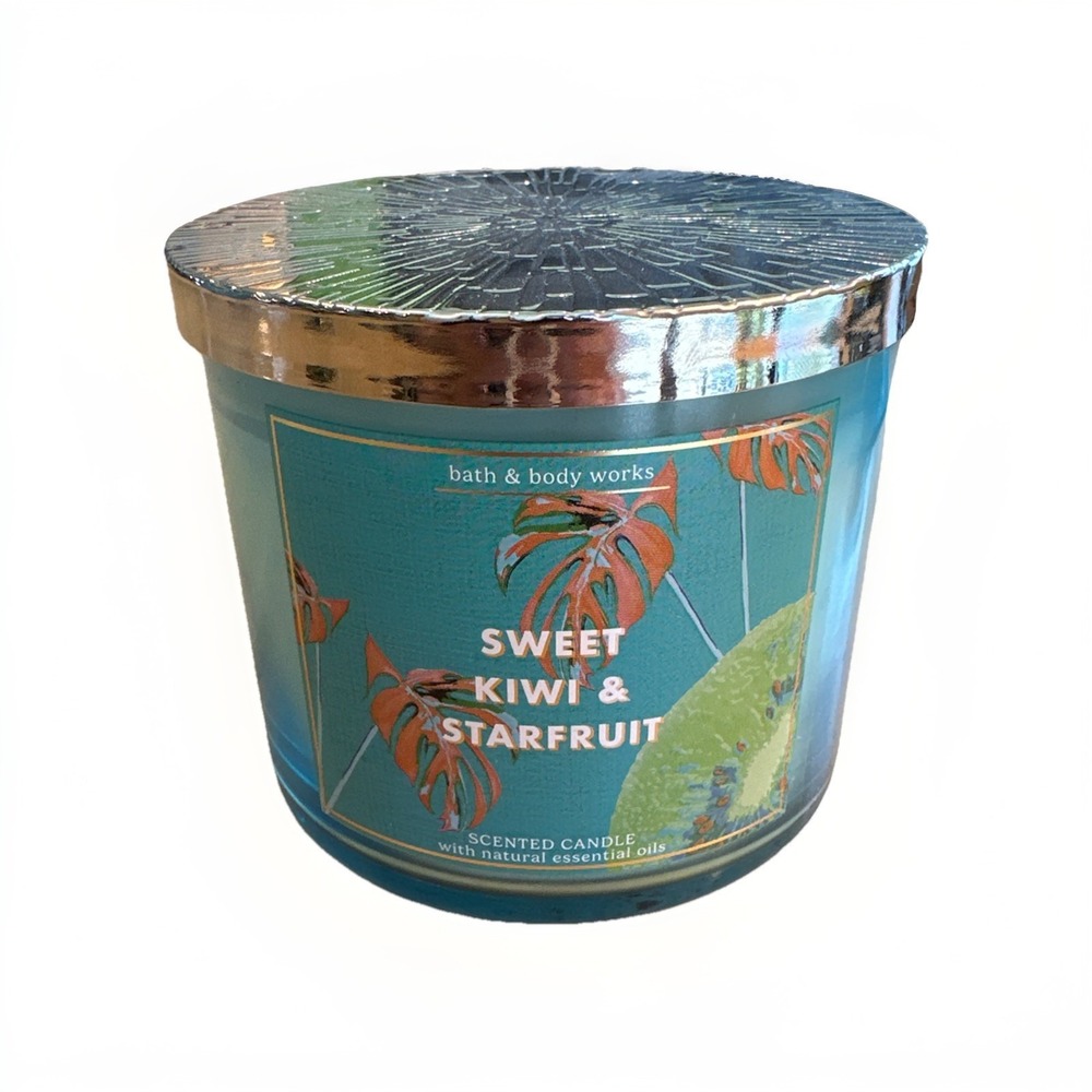 BATH & BODY WORKS 3 WICK SCENTED CANDLE Sweet Kiwi & Starfruit 14.5 oz NEW